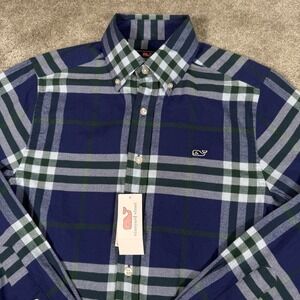 Vineyard Vines Shirt Mens XS Blue Slim Fit Whale Gateway Isle‎ Plaid L/S NWT